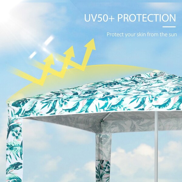 Outsunny Quick Beach Cabana Canopy Umbrella, 6.5' Easy
